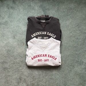 American Eagle Crew Neck Sweatshirts - Women XS one Black and one Heather Gray